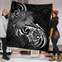 Hawaii Map Turtle Hibiscus Divise Polynesian Premium Quilts - AH - Polynesian Pride