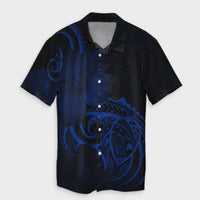 Hawaii Map Turtle Hibiscus Divise Polynesian Hawaiian Shirt Blue - AH Unisex Black - Polynesian Pride