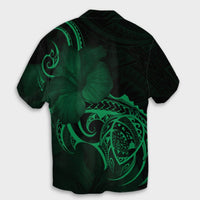 Hawaii Map Turtle Hibiscus Divise Polynesian Hawaiian Shirt Green - AH - Polynesian Pride