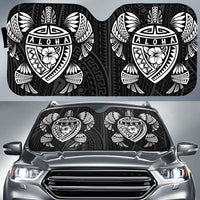 Hawaii Map Turtle Ohana Hibiscus Kakau Polynesian Car Sun Shade Auto Sun Shade Universal Fit White - Polynesian Pride