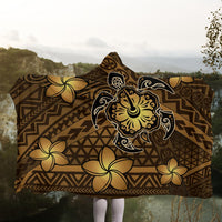 Hawaii Mix Polynesian Turtle Plumeria Hooded Blanket - AH - Nick Style - Brown - Polynesian Pride
