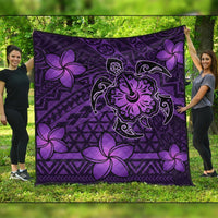 Hawaii Mix Polynesian Turtle Plumeria Premium Quilts - AH - Nick Style - Purple Black - Polynesian Pride