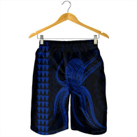 Hawaii Octopus KaKau Polynesian Men's Shorts - Blue - AH - Polynesian Pride