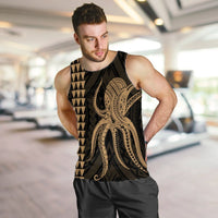 Hawaii Octopus KaKau Polynesian Tank Top - Gold - AH - Polynesian Pride