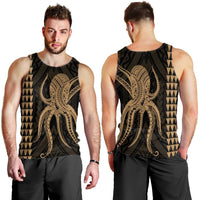 Hawaii Octopus KaKau Polynesian Tank Top - Gold - AH - Polynesian Pride