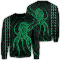 Hawaii Octopus KaKau Polynesian Sweatshirt - Green - AH Unisex Black - Polynesian Pride