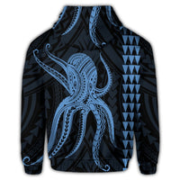 Hawaii Octopus KaKau Polynesian Zip Hoodie Pastel - Polynesian Pride