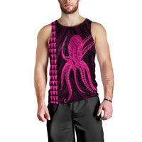 Hawaii Octopus KaKau Polynesian Tank Top - Pink - AH Black - Polynesian Pride