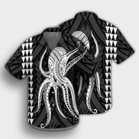 Hawaii Octopus KaKau Polynesian Hawaiian Shirt - White - AH - Polynesian Pride