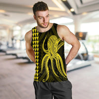 Hawaii Octopus KaKau Polynesian Tank Top - Yellow - AH - Polynesian Pride