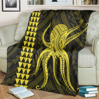 Hawaii Octopus KaKau Polynesian Premium Blankets - Yellow - AH - Polynesian Pride