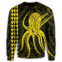 Hawaii Octopus KaKau Polynesian Sweatshirt - Yellow - AH - Polynesian Pride