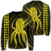 Hawaii Octopus KaKau Polynesian Sweatshirt - Yellow - AH Unisex Black - Polynesian Pride
