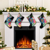 Hawaii Plumeria Hibiscus Wave Turtle Christmas Stocking - AH - Polynesian Pride