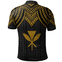 Hawaii Polo Shirt Polynesian Armor Style Gold - Polynesian Pride