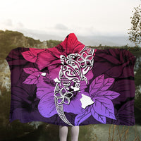 Hawaii Polynesian Hibiscus Sweat Hooded Blanket - AH - Polynesian Pride
