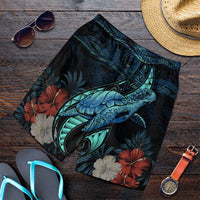 Hawaii Polynesian Honu Sea Hibiscus Men's Shorts - AH Art - Polynesian Pride