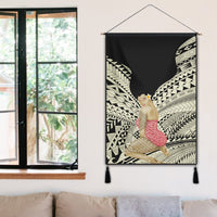 Hawaii Polynesian Hula Girl Wearing Plumeria Hanging Poster - AH - Polynesian Pride