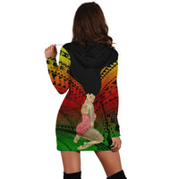 Hawaii Polynesian Hula Girl Wearing Plumeria Hoodie Dress Reggae - AH - Polynesian Pride