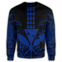Hawaii Polynesian Kanaka Kakau Sweatshirt - Alan Style Blue - AH - Polynesian Pride