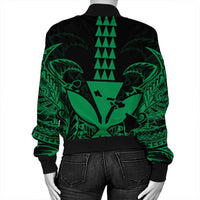 Hawaii Polynesian Kanaka Kakau Bomber Jacket - Alan Style Green - AH - Polynesian Pride