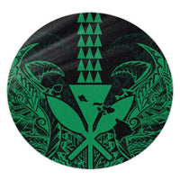 Hawaii Polynesian Kanaka Kakau Round Carpet - Alan Style Green - AH Round Carpet Luxurious Plush - Polynesian Pride