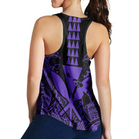Hawaii Polynesian Kanaka Kakau Racerback Tank - Alan Style Purple - AH - Polynesian Pride