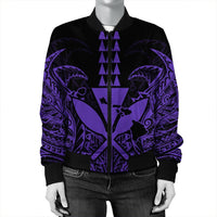 Hawaii Polynesian Kanaka Kakau Bomber Jacket - Alan Style Purple - AH - Polynesian Pride