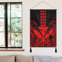 Hawaii Polynesian Kanaka Kakau Hanging Poster - Alan Style Red - AH - Polynesian Pride