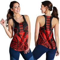 Hawaii Polynesian Kanaka Kakau Racerback Tank - Alan Style Red - AH Black - Polynesian Pride