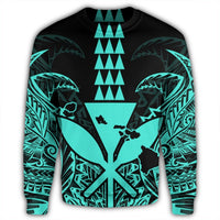 Hawaii Polynesian Kanaka Kakau Sweatshirt - Alan Style Turquoise - AH - Polynesian Pride