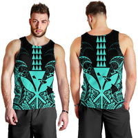 Hawaii Polynesian Kanaka Kakau Tank Top - Alan Style Turquoise - AH - Polynesian Pride