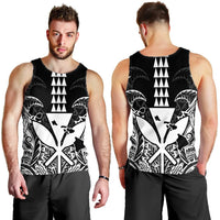 Hawaii Polynesian Kanaka Kakau Tank Top - Alan Style White - AH - Polynesian Pride