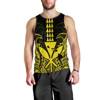 Hawaii Polynesian Kanaka Kakau Tank Top - Alan Style Yellow - AH Black - Polynesian Pride