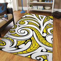 Hawaii Polynesian Maori Ethnic Ornament Yellow Area Rug - AH - Polynesian Pride