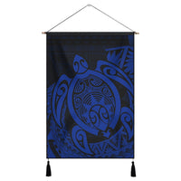 Hawaii Polynesian Turtle Hanging Poster - Blue - AH Hanging Poster Cotton And Linen - Polynesian Pride