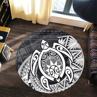 Hawaii Polynesian Turtle Round Carpet - White - AH - Polynesian Pride
