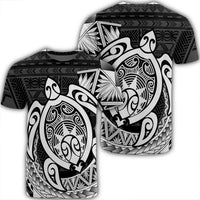 Hawaii Polynesian Turtle T Shirt White Unisex Black - Polynesian Pride