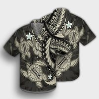Hawaii Polynesian Turtle Hibiscus Hawaiian Shirt - Beige - AH - Polynesian Pride