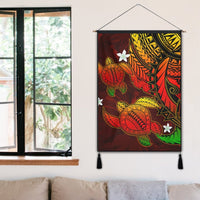 Hawaii Polynesian Turtle Hibiscus Hanging Poster - Color Flag - AH - Polynesian Pride