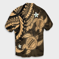 Hawaii Polynesian Turtle Hibiscus Hawaiian Shirt - Gold - AH - Polynesian Pride