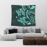 Hawaii Polynesian Turtle Hibiscus Tapestry - Turquoise - AH - Polynesian Pride