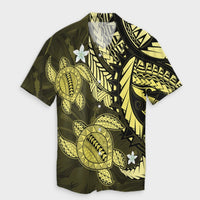 Hawaii Polynesian Turtle Hibiscus Hawaiian Shirt - Yelow - AH Unisex Black - Polynesian Pride