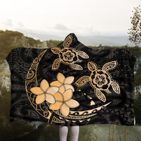 Hawaii Polynesian Turtle Plumeria Hooded Blanket - Pog Style Gold - AH - Polynesian Pride