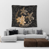 Hawaii Polynesian Turtle Plumeria Tapestry - Pog Style Gold - AH - Polynesian Pride