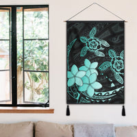 Hawaii Polynesian Turtle Plumeria Hanging Poster - Pog Style Turquoise - AH - Polynesian Pride