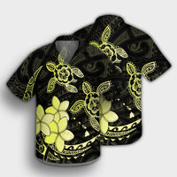 Hawaii Polynesian Turtle Plumeria Hawaiian Shirt - Pog Style Yellow - AH - Polynesian Pride