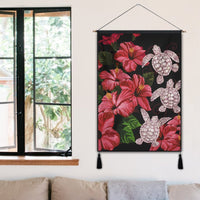 Hawaii Red Hibiscus Turtle Hanging Poster - AH - Ray Style - Polynesian Pride