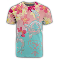 Hawaii Sea Turtle Plumeria T Shirt - Polynesian Pride