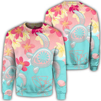 Hawaii Sea Turtle Plumeria Sweatshirt - AH Unisex Black - Polynesian Pride
